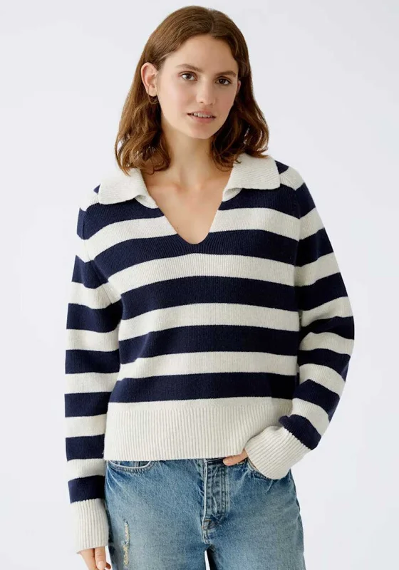 Save More with Every Purchase!Oui Wool Blend V Neck Collar Jumper, Navy