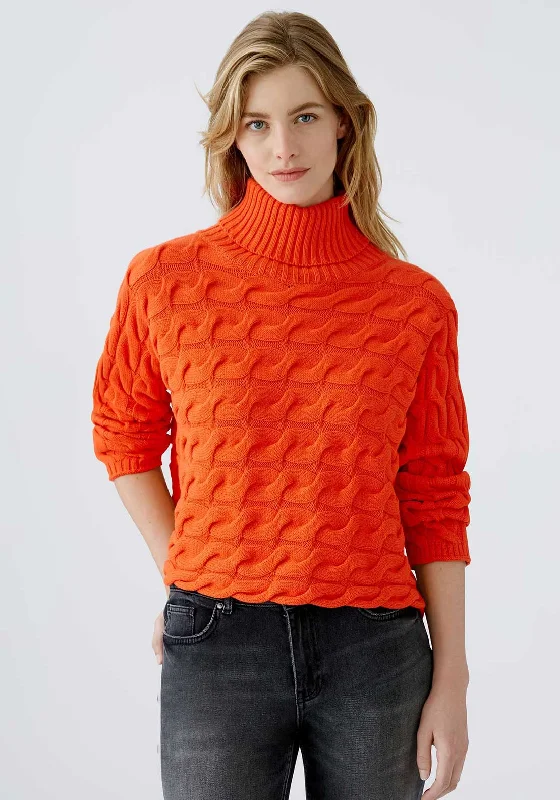 Today’s Deals, Tomorrow’s Regrets!Oui Polo Neck Knitted Jumper, Orange