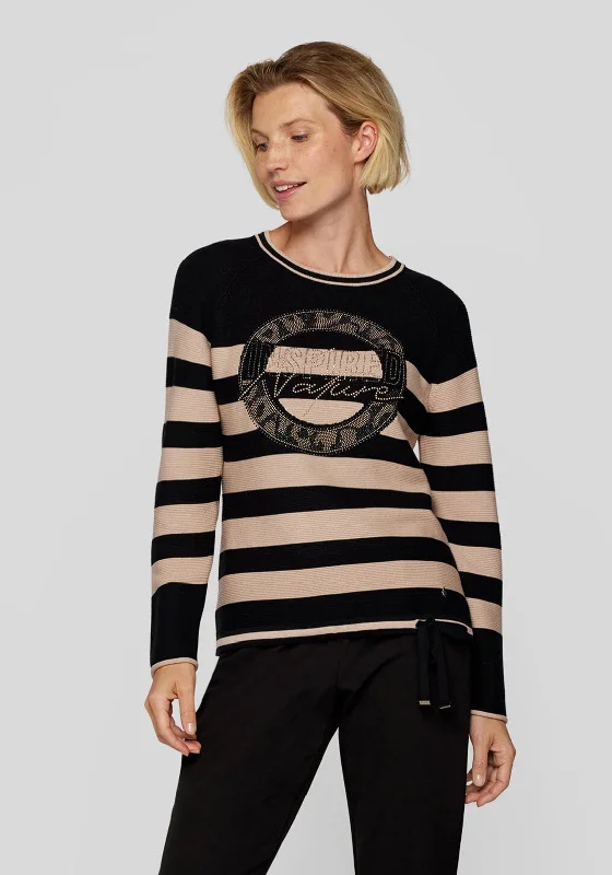 Steals and Deals Await!Rabe Striped Rhinestone Embellished Jumper, Black