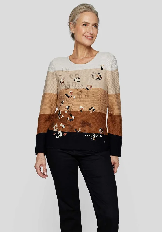 Today Only – Don’t Miss It!Rabe Printed Striped Jumper, Beige Multi