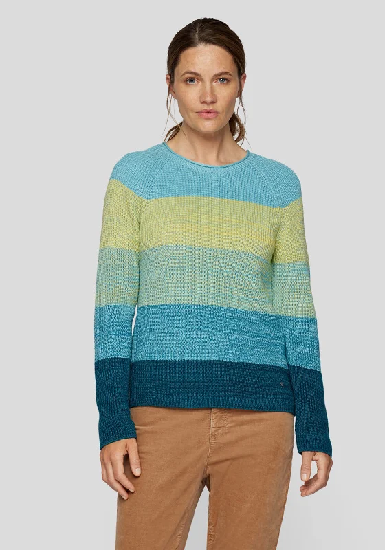 Your Dream Deal is Here!Rabe Striped Colour Block Jumper, Blue Multi