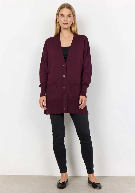 Great Deals, Just for You!Soyaconcept Dollie V Neck Knit Cardigan, Wine