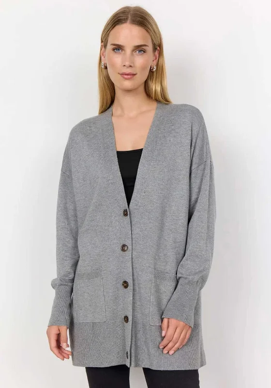 Lowest Prices Guaranteed!Soyaconcept Dollie V Neck Knit Cardigan, Grey