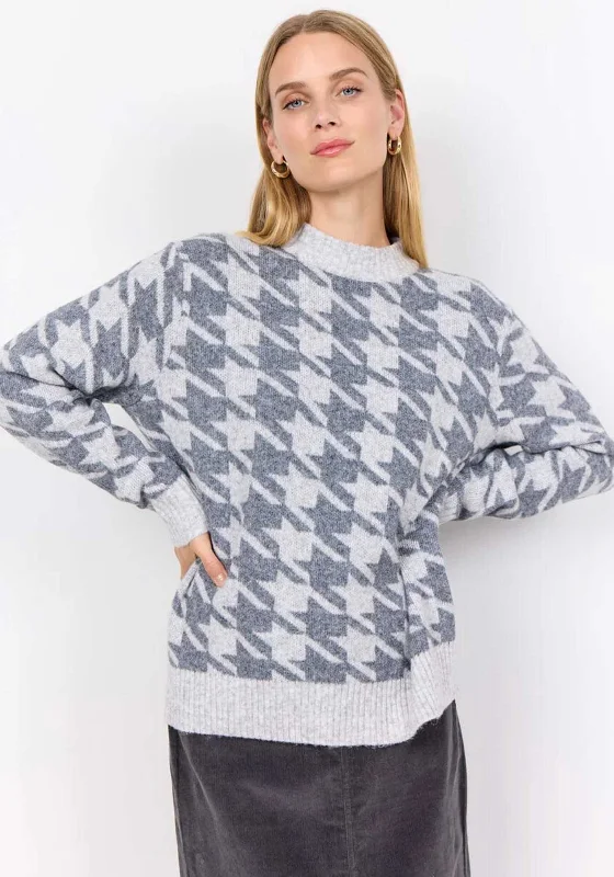 Find the Best Deals Here!Soyaconcept Houndtooth Knit Jumper, Grey