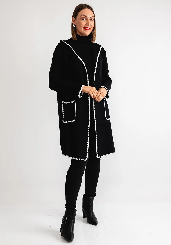 Your Dream Deal is Here!Serafina Collection Scallop Trim Knit Cardigan, Black