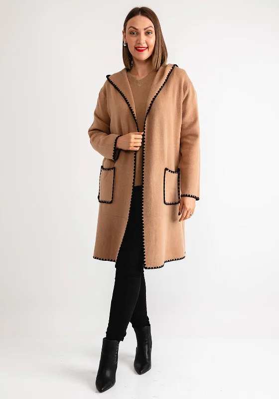 Limited-Time Price Drop!Serafina Collection Scallop Trim Knit Cardigan, Camel
