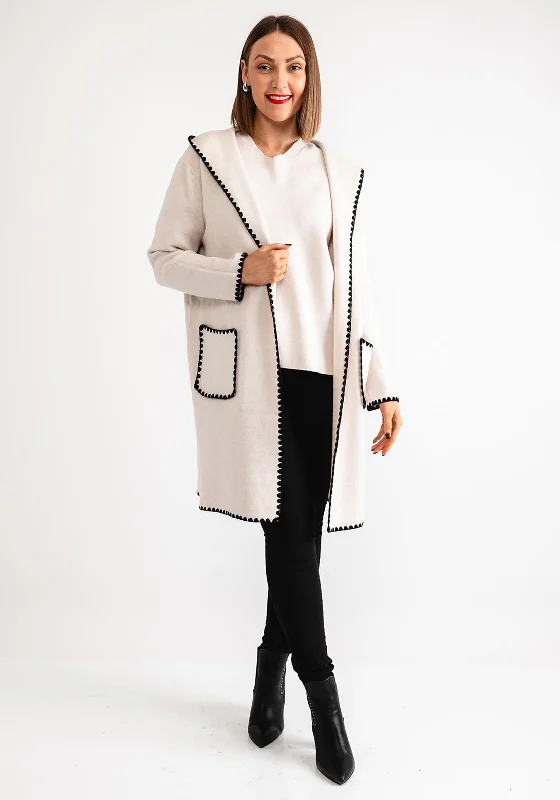 The Best Offers Are Here!Serafina Collection Scallop Trim Knit Cardigan, Cream