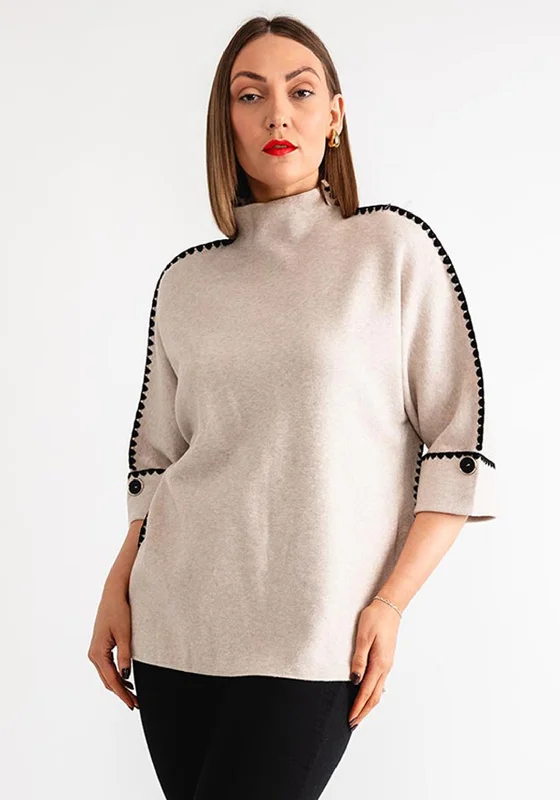 Today Only – Don’t Miss It!Serafina Collection Scalloped Trim Jumper, Cream