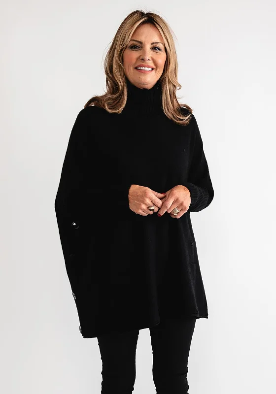 Time to Save Big!Serafina Collection Polo Neck Batwing Jumper, Black