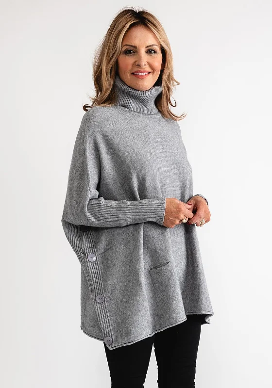 Best Deals Just for You!Serafina Collection Polo Neck Batwing Jumper, Grey
