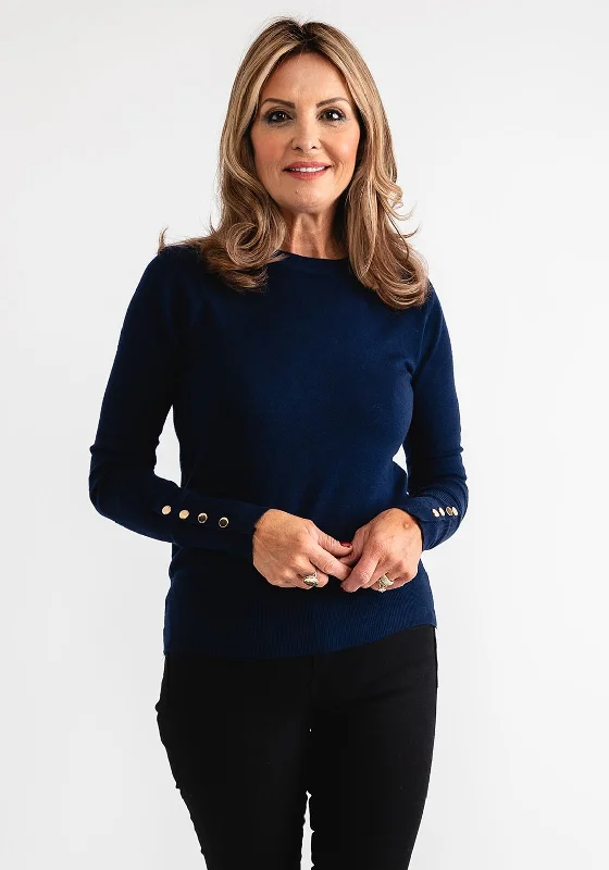 Your Discount is Waiting!Serafina Collection Button Detail Sweater, Blue