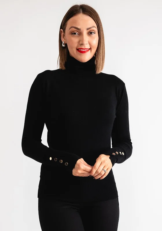 Your Wallet Will Thank You!Serafina Collection Polo Neck Sweater, Black