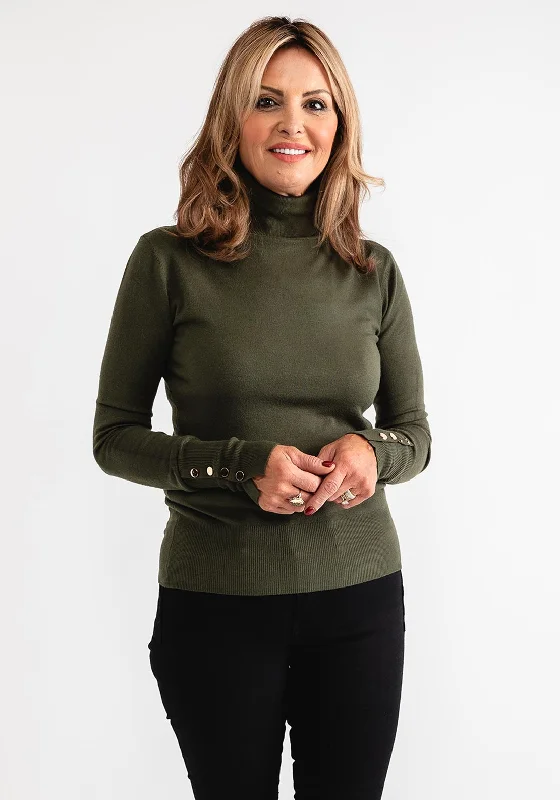 Buy More, Pay Less!Serafina Collection Polo Neck Sweater, Green