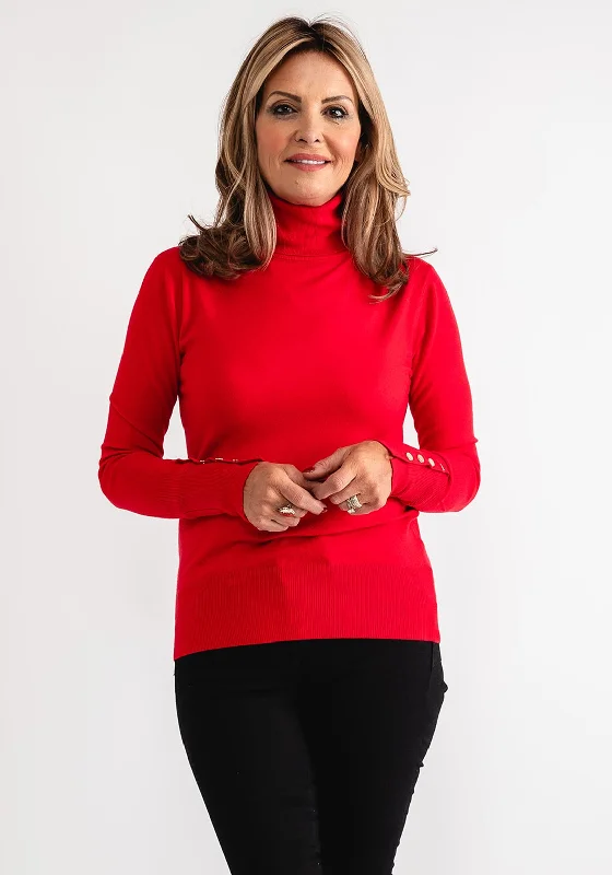 Save Money, Shop Happy!Serafina Collection Polo Neck Sweater, Red