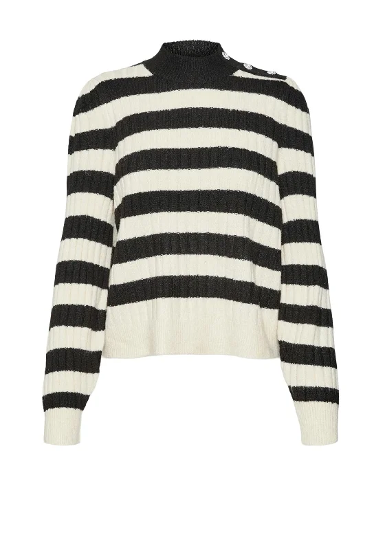 Flash Sale – Act Fast!Vero Moda Elya Striped Jumper, Black and Cream