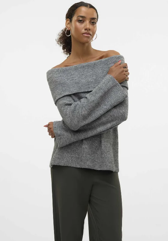 Unlock Huge Savings Now!Vero Moda Era Off Shoulder Jumper, Grey