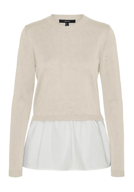 Biggest Sale of the Season!Vero Moda Jose 2-in-1 Sweater and Shirt, Cream