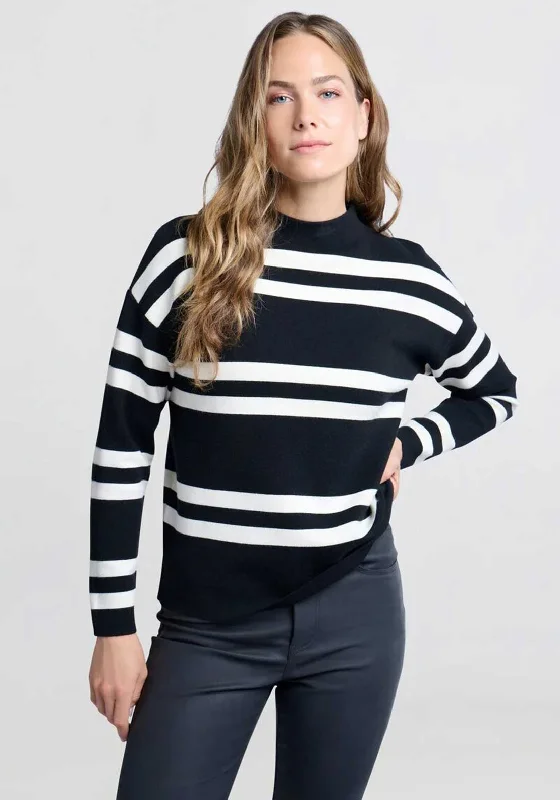 Incredible Savings Inside!Yaya Striped Polo Neck Jumper, Black