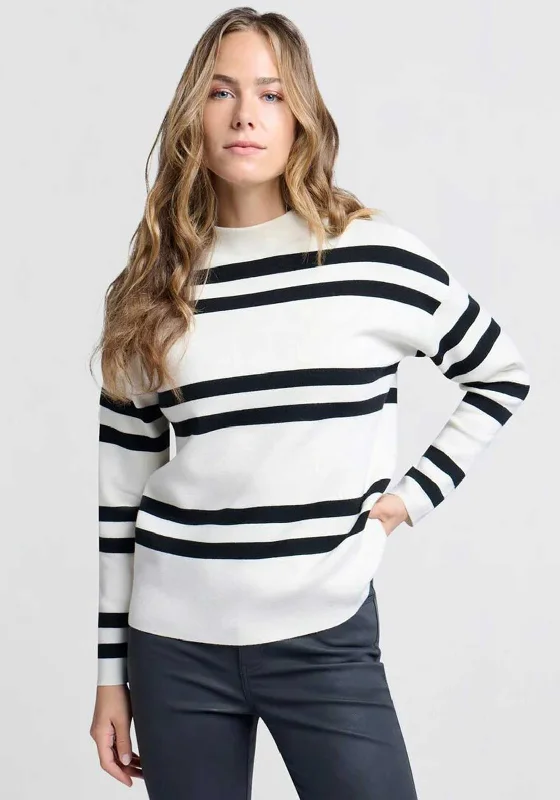 Don't Miss Out!Yaya High Neck Striped Jumper, Cream