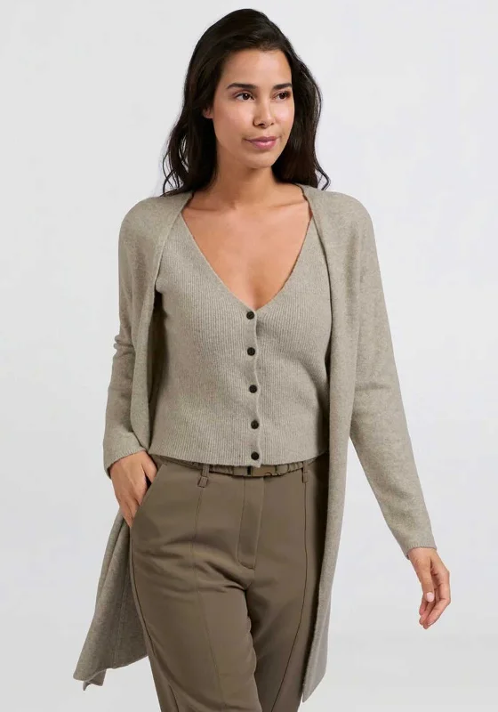 Great Deals, Just for You!Yaya Long Cardigan and Waistcoat Twinset, Beige