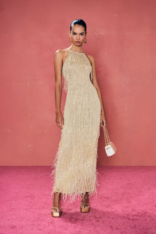 Shop Now and Save!ZION KNIT GOWN - LIGHT GOLD