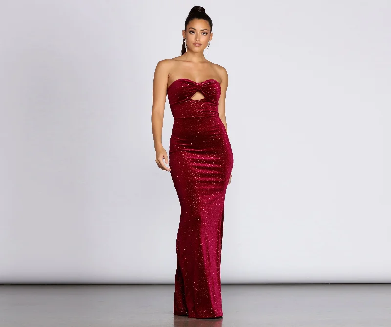 Special Offer – Act Fast!Annabeth Velvet Strapless Gown