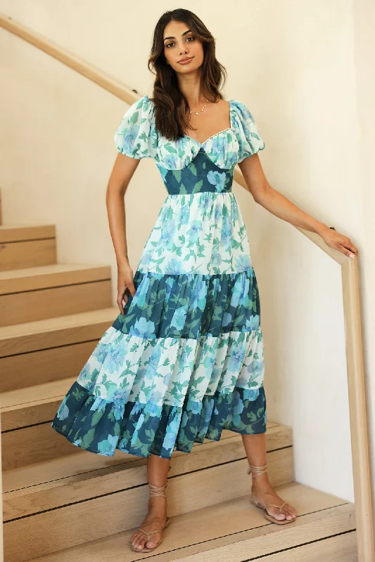 Your Shopping Wish, Our Discount Command!Baby Blooms Maxi Dress Green