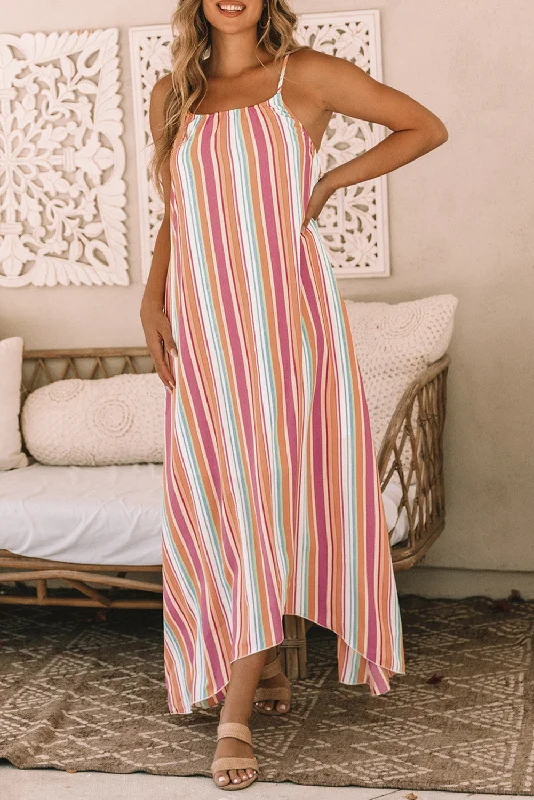Find the Best Deals Here!Stripe Sleeveless Maxi Dress