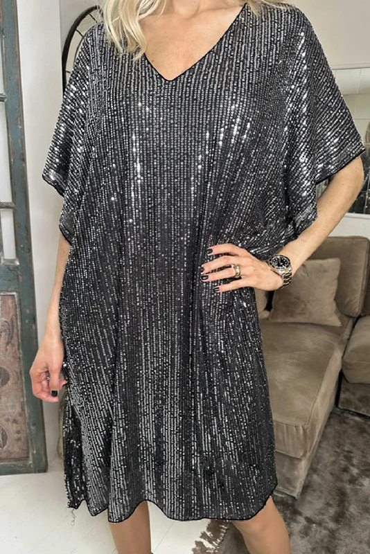 Your Best Deals Are Here!Sequin Dolman Sleeve Shift Dress