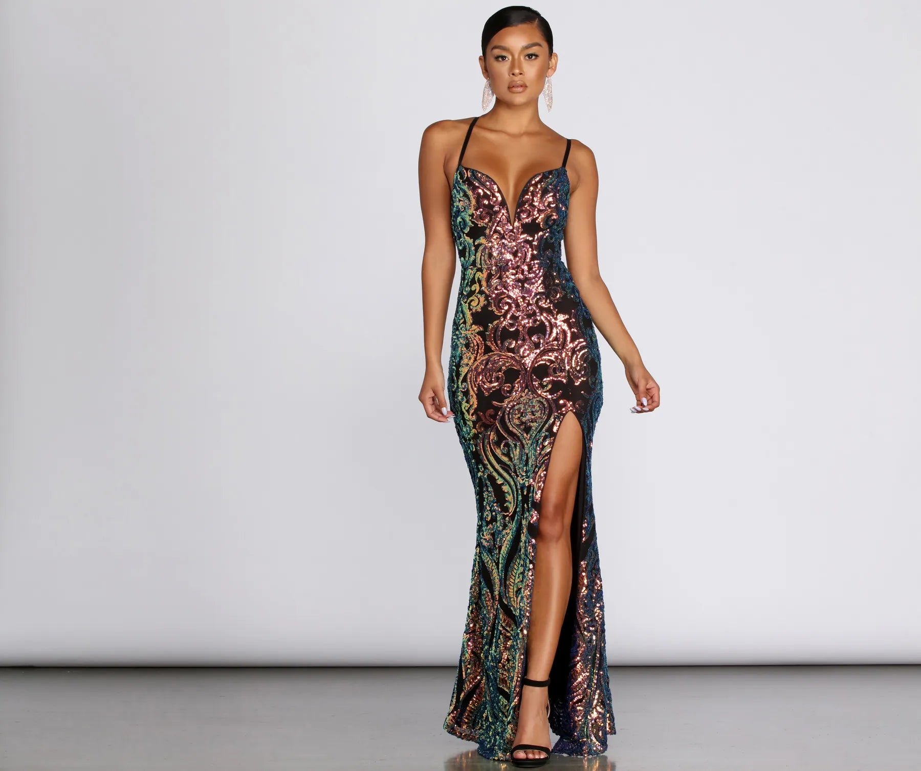 Exclusive Offers You’ll Love!Giselle Formal Iridescent Sequin Dress
