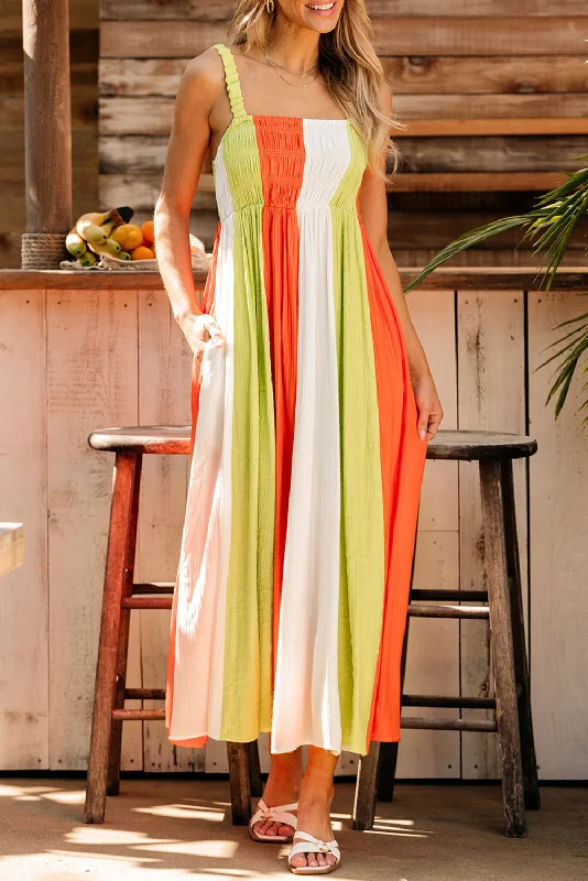 Special Discounts Inside!Colorblock Fit and Flare Maxi Dress