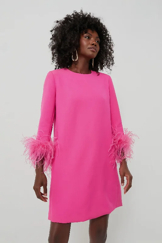 Exclusive Deals Just for You!Hot Pink Feather Mod Mary Dress