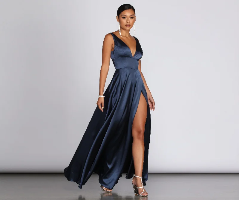 Your Shopping Wish, Our Discount Command!Kat Formal Satin Gown
