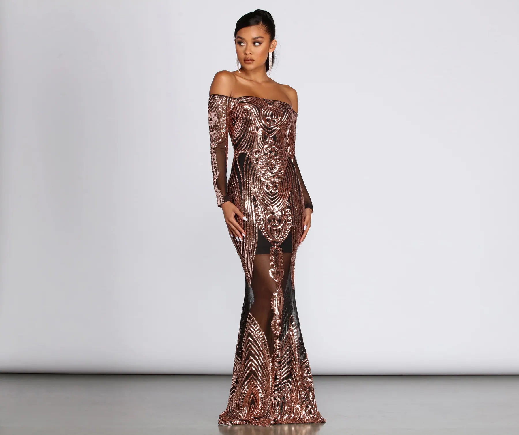 Today Only – Don’t Miss It!Leona Formal Long Sleeve Sequin Dress