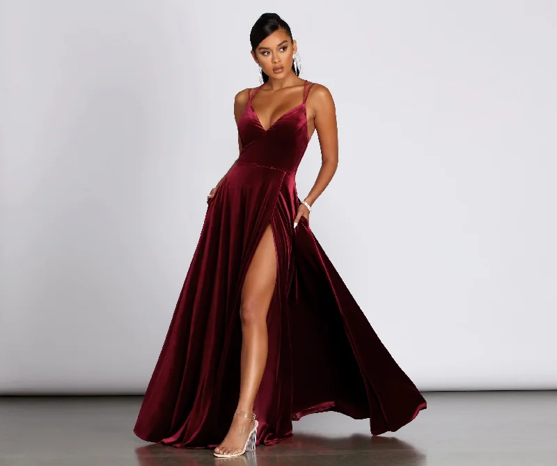 One Click Away from Big Savings!Melisande Long Velvet Gown