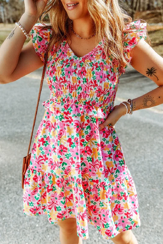 Price Drops You’ll Love!Floral Smocked Bodice Dress