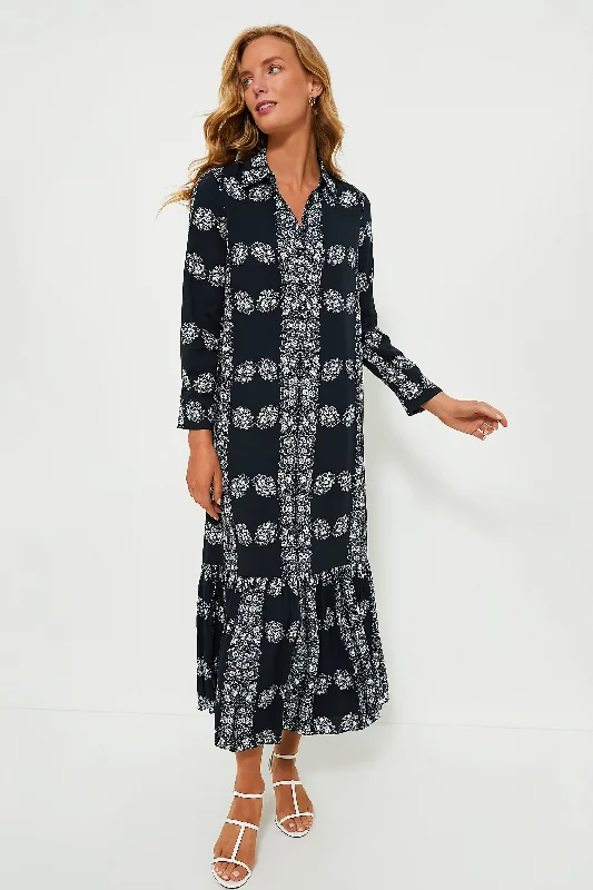 Buy More, Save More!Navy Floral Miller Maxi Shirt Dress