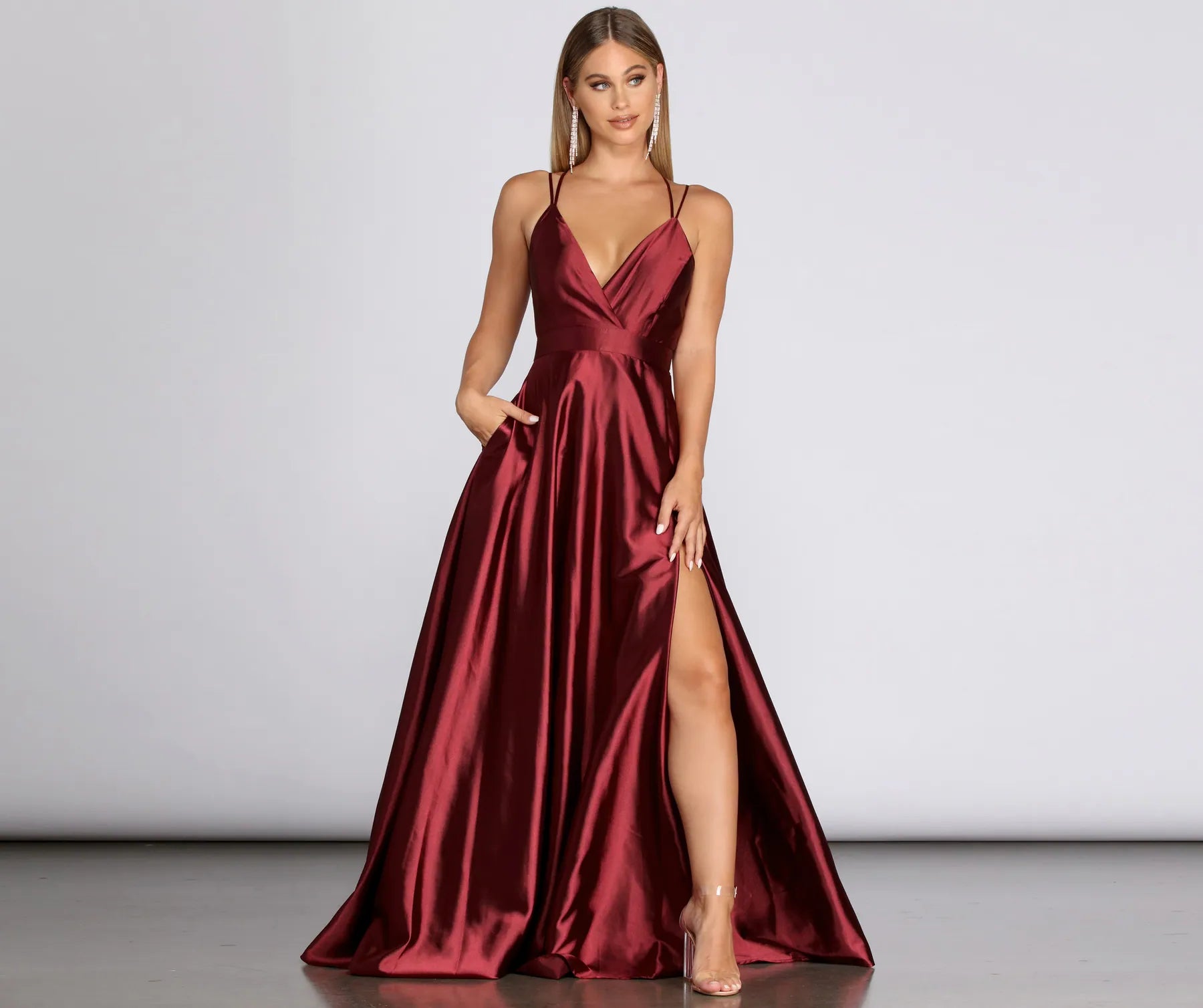 Price Drop Alert!Priscilla Satin Evening Gown