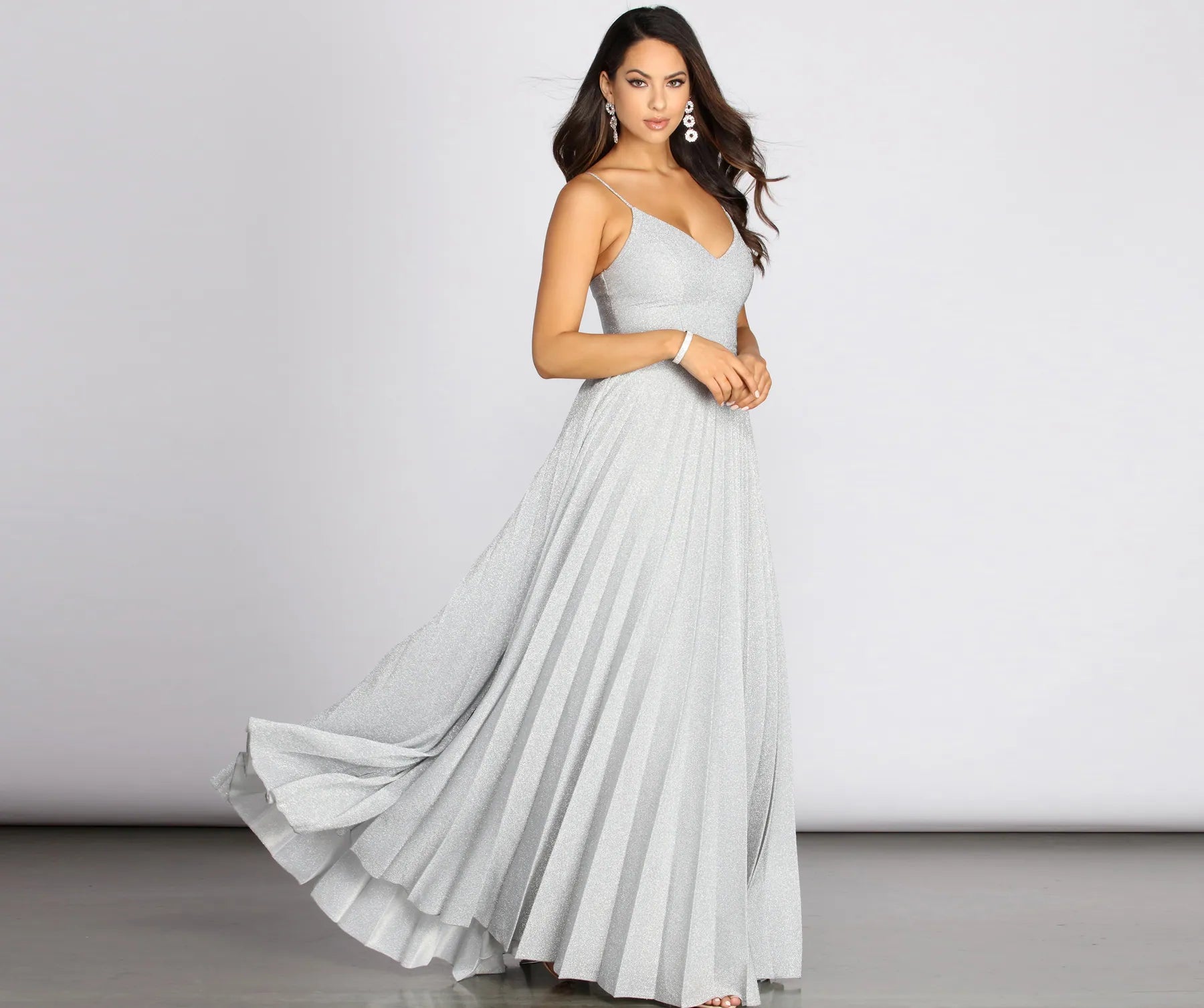 Incredible Savings Inside!Stacey Lurex Glitter A-Line Dress