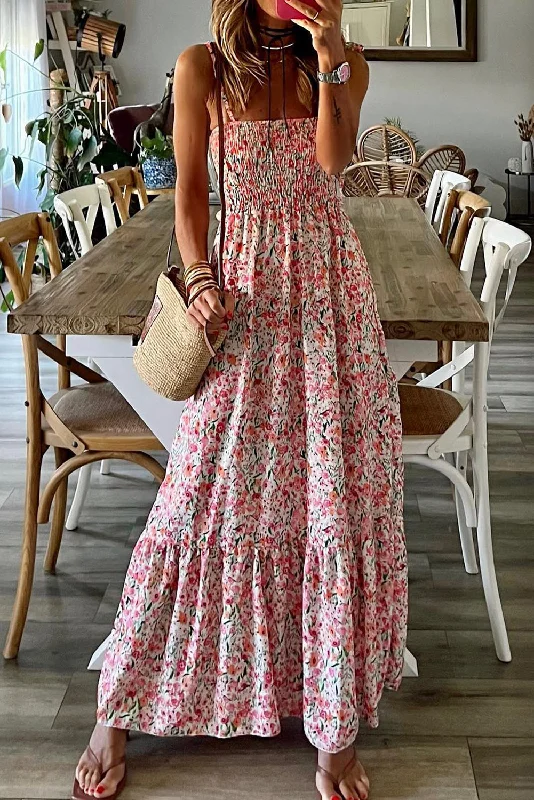 The Best Sale of the Year!Floral Smocked Ruffle Maxi Dress