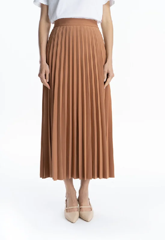 Mega Sale Happening Now!Solid Pleated Wide Skirt
