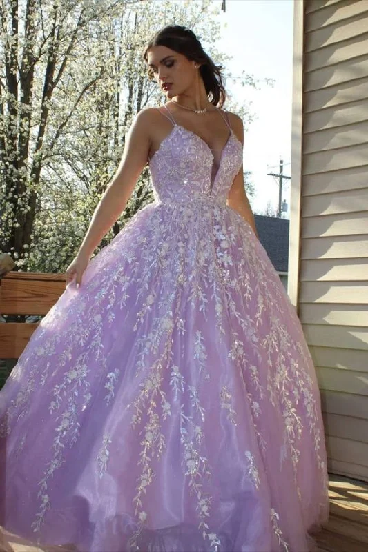Limited-Time Price Drop!2022 A-line lilac long prom dress ball gown    cg20854