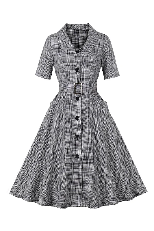 The Best Offers Are Here!A-Line 3/4 Sleeves Grey 1950s Dress with Pockets