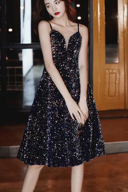 Hurry, Sale Ends Soon!A-line black sequined short party dress with lace up back prom dress, evening dress cg20812 Hurry, Sale Ends Soon!A-line black sequined short party dress with lace up back prom dress, evening dress cg20812