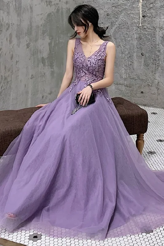 Biggest Sale of the Season!A-line lilac long prom dress party dress    cg20782