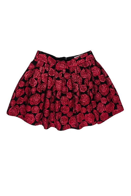 Sale Alert – Get Ready to Shop!Alice & Olivia - Red & Black Rose Print Flared Skirt Sz 6 Sale Alert – Get Ready to Shop!Alice & Olivia - Red & Black Rose Print Flared Skirt Sz 6