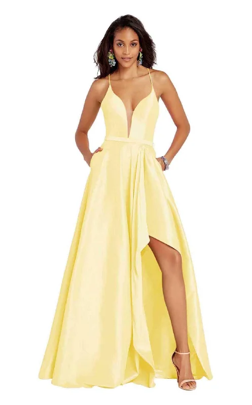 Price Drops You’ll Love!Alyce Paris - 60394 Sheer Plunging Neck Strappy Back High-Low Taffeta Gown Price Drops You’ll Love!Alyce Paris - 60394 Sheer Plunging Neck Strappy Back High-Low Taffeta Gown