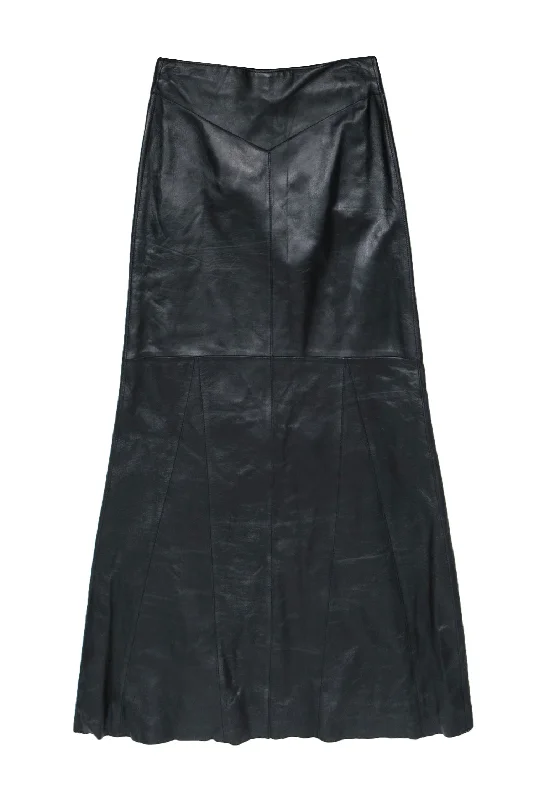 Savings You Can’t Ignore!Bebe - Black Smooth Leather Maxi Skirt Sz 0