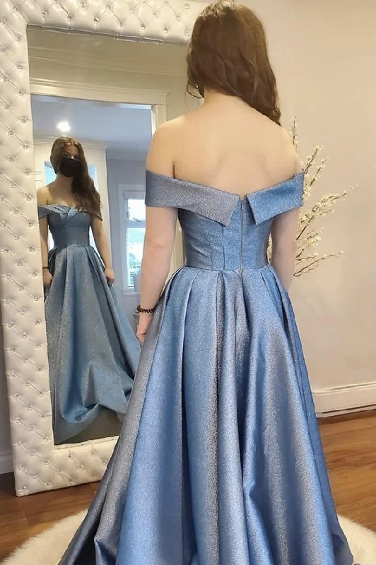 Your Favorite Items on Sale Now!Blue satin long A line prom dress evening dress cg20732 Your Favorite Items on Sale Now!Blue satin long A line prom dress evening dress cg20732