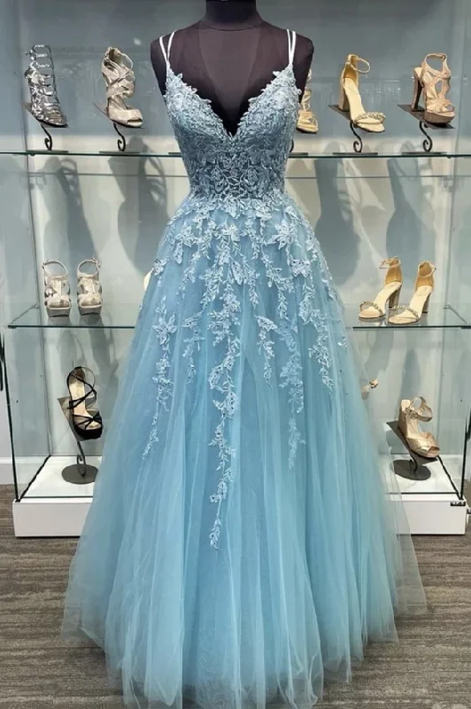 Get the Best for Less!Blue tulle lace long A line prom dress evening dress cg20798 Get the Best for Less!Blue tulle lace long A line prom dress evening dress cg20798
